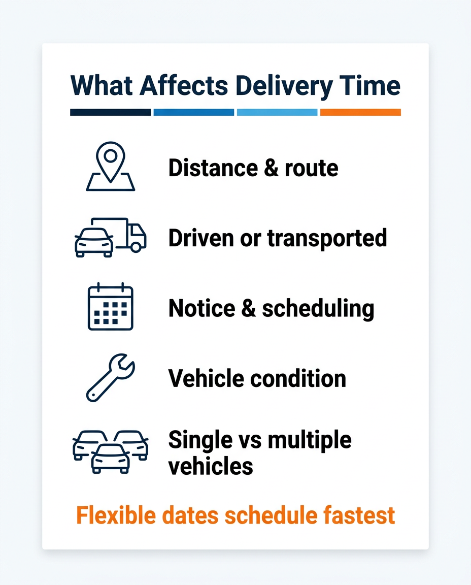 How Long Does Car Delivery Take in the UK? infographic