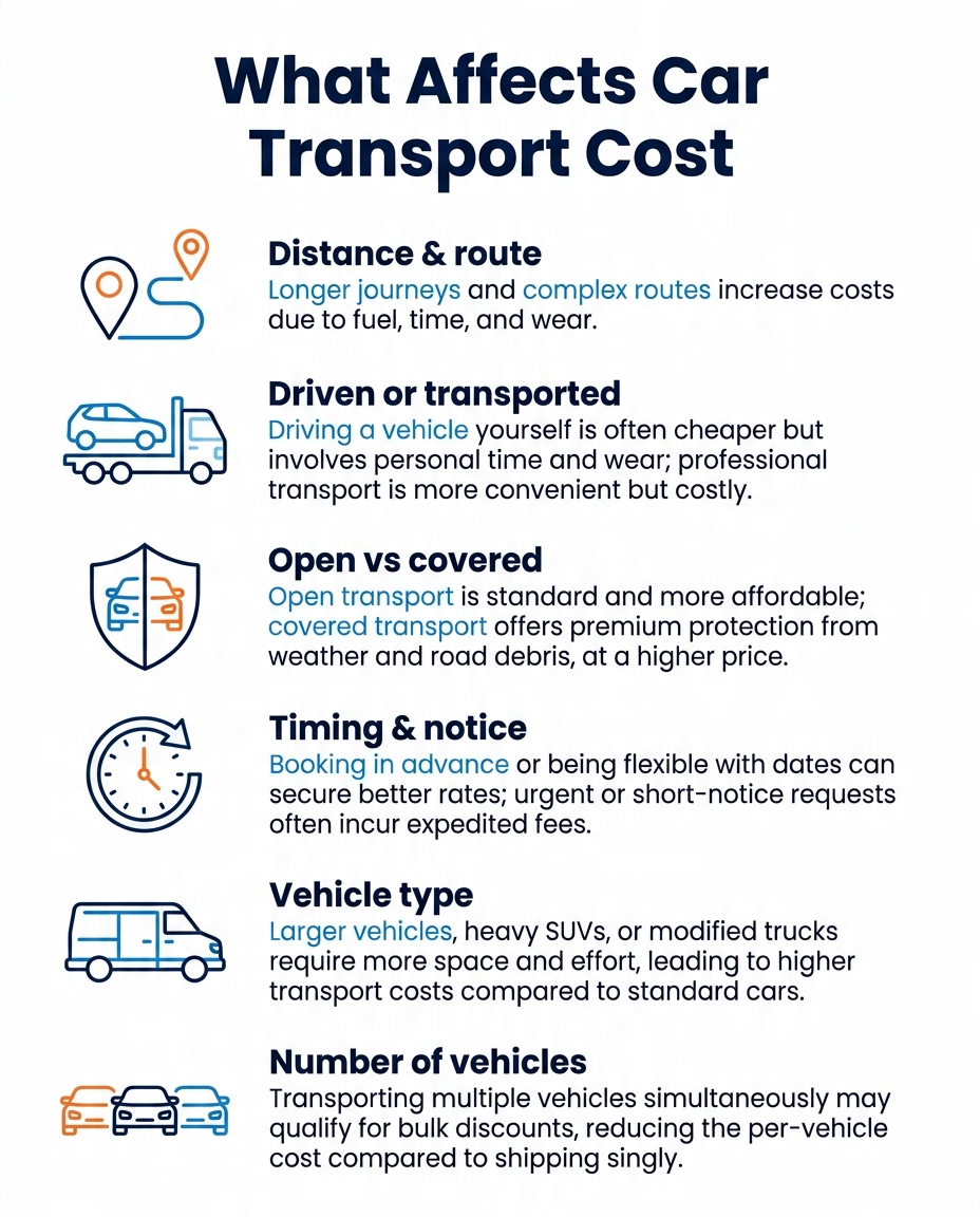 How Much Does It Cost to Transport a Car in the UK? infographic